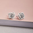 Contemporary Dazzle Silver Stud Earrings,,hi-res view 1