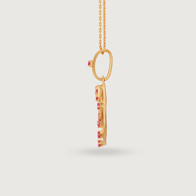 Orbit of Elegance 14KT Dark Pink Sapphire Pendant,,hi-res image number null