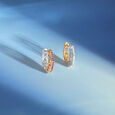 Dual Radiance Ruby & Diamond Hoop Earrings,,hi-res view 1