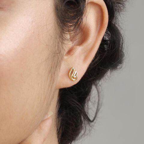 Flex Blaze Gold Stud Earrings
