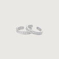 Textured Mesh Silver Toe Rings,,hi-res view 3