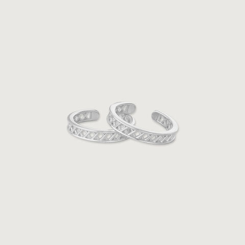 Textured Mesh Silver Toe Rings