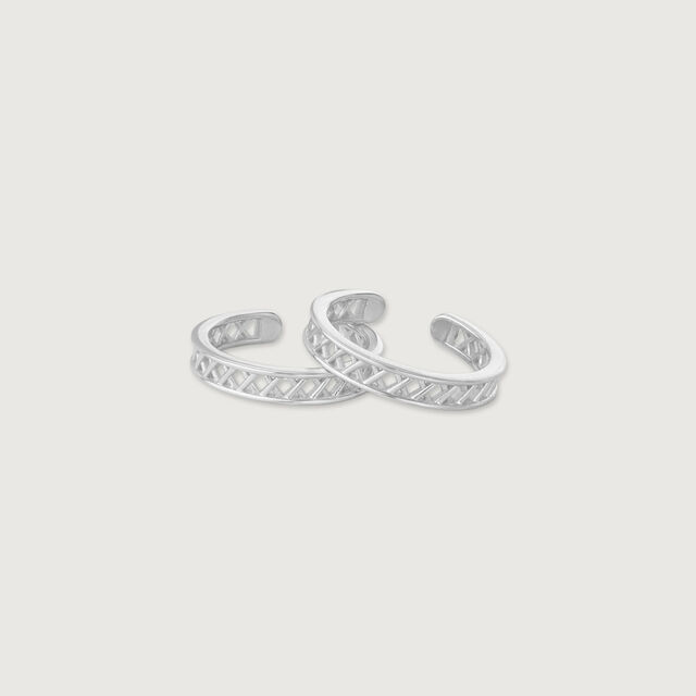 Textured Mesh Silver Toe Rings,,hi-res image number null