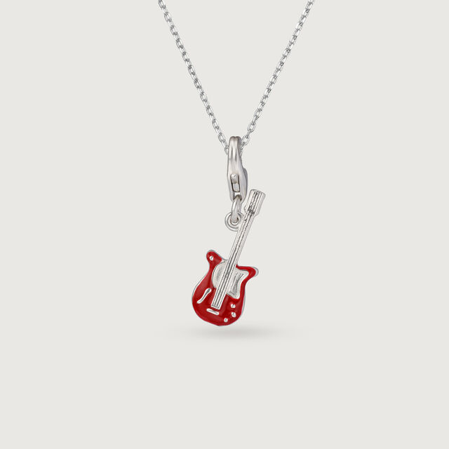 Rock Riff Silver Guitar Charm,,hi-res image number null