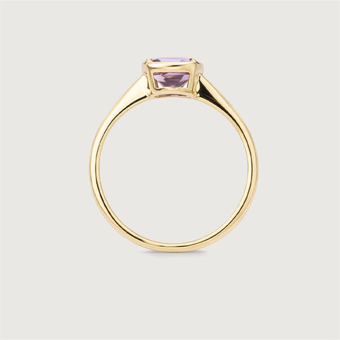 Graceful Contemporary Amethyst Gold Ring