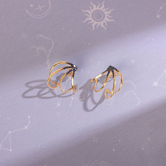 Blue Sapphire Galaxy Trails Hoop Earrings,,hi-res image number null