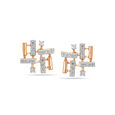 14KT Rose Gold Supernova Sparkle Diamond Stud Earring,,hi-res view 1