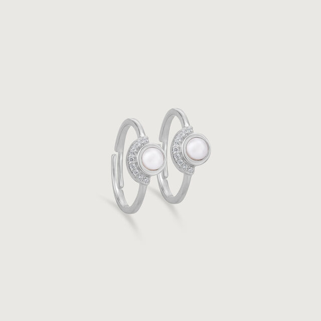 Elegant Halo Silver Toe Ring,,hi-res image number null