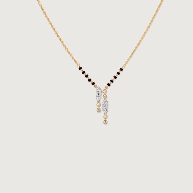Contemporary Linear Diamond Mangalsutra,,hi-res image number null