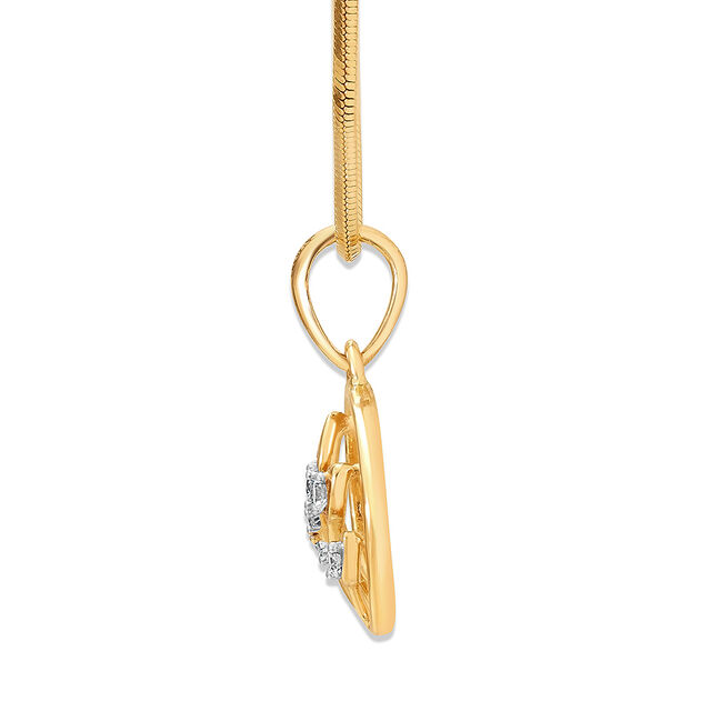 14KT Yellow Gold Whispering Leaves Diamond Pendant,,hi-res image number null
