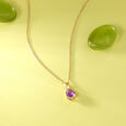 Refined Dainty Amethyst Gold Pendant,,hi-res view 1