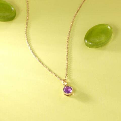 Refined Dainty Amethyst Gold Pendant