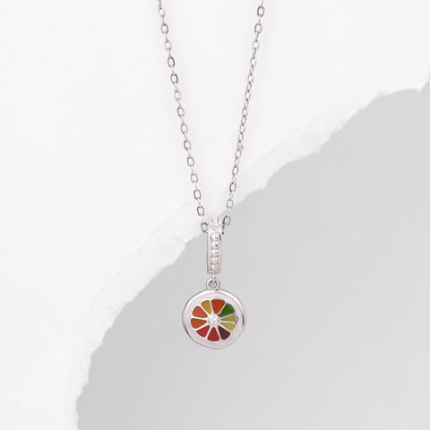 Vibrant Wheel Silver Pendant