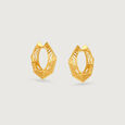 Angular Radiant Gold Hoop Earrings,,hi-res view 1