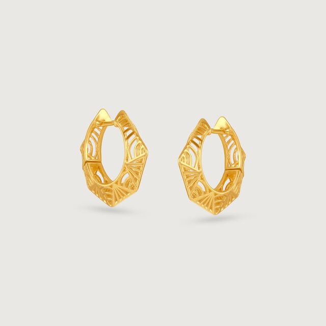 Angular Radiant Gold Hoop Earrings,,hi-res image number null