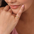 Butterfly Kiss Stackable Gold & Diamond Finger Ring,,hi-res view 2