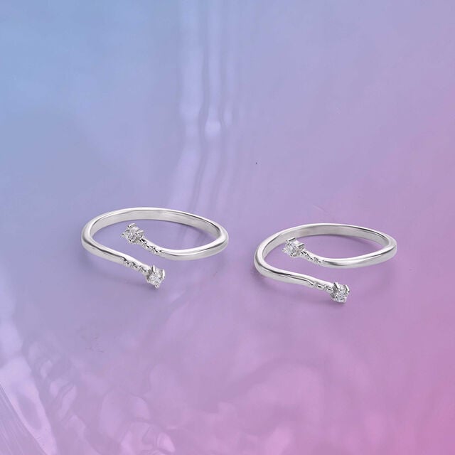 Graceful Beam Silver Toe Rings,,hi-res image number null