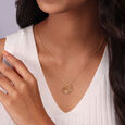 Minimalist Yellow and White Gold Pendant,,hi-res view 2