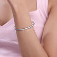 Minimal Gleam Silver Bangle,,hi-res view 2