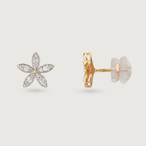 Starlight Sparkle 14KT Gold & Diamond Stud Earrings
