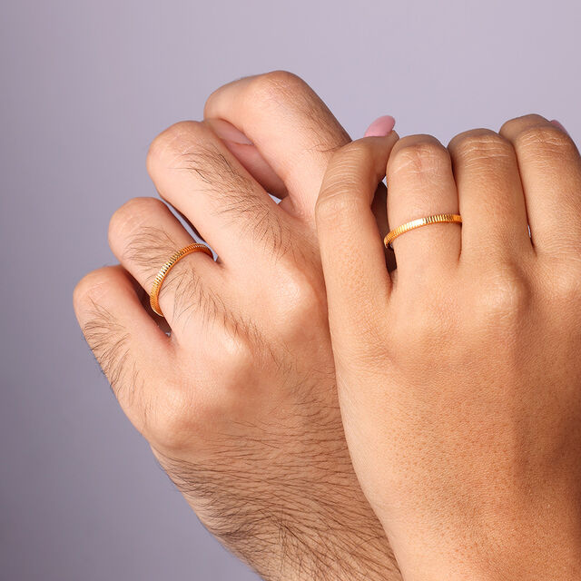 Milestone Band 18KT Gold Couple Ring -Single Piece,,hi-res image number null