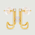Sleek Linear Diamond Hoop Earrings,,hi-res view 5