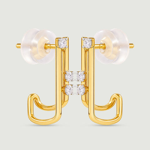 Sleek Linear Diamond Hoop Earrings