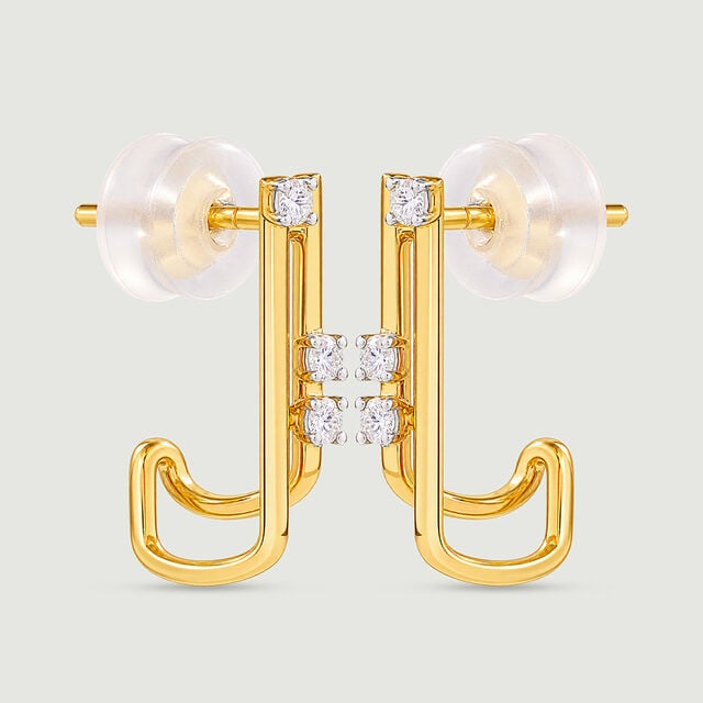 Sleek Linear Diamond Hoop Earrings,,hi-res image number null