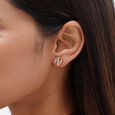 Dynamic Linear Diamond Stud Earrings,,hi-res view 2