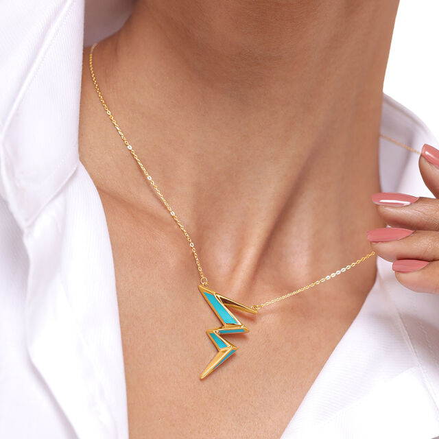 Thunderstruck Chic 18KT Gold Pendant and Chain,,hi-res image number null