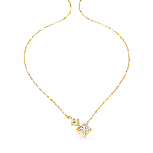 14KT Yellow Gold Shining Days Diamond Pendant With Chain,,hi-res image number null