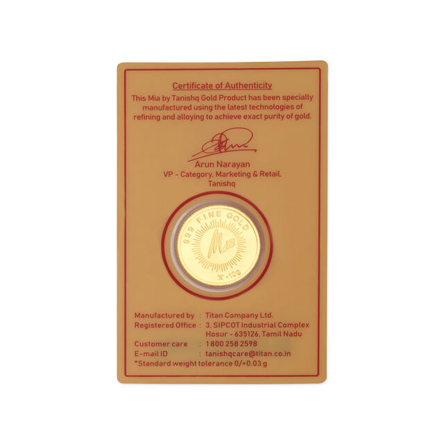 10 Gm 24 Karat Lotus Gold Coin,,hi-res image number null