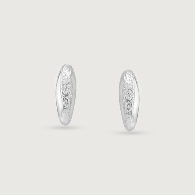 Textured Bold Silver Hoop Earrings,,hi-res image number null