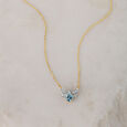 Butterfly Bliss 14KT Blue Topaz Diamond Pendant and Chain,,hi-res view 1