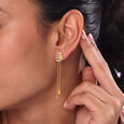 Luminous Cascade Gold & Diamond Drop Earrings,,hi-res view 2