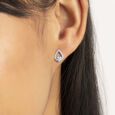 Floral Embrace Silver Stud Earrings,,hi-res view 2