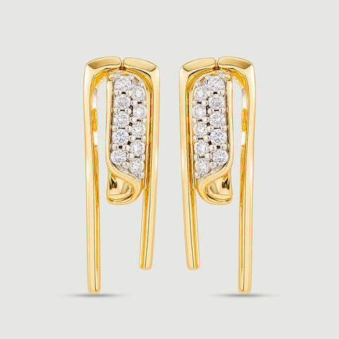 Edgy Sculptural Diamond Stud Earrings