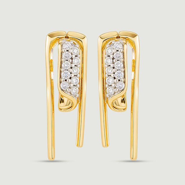 Edgy Sculptural Diamond Stud Earrings,,hi-res image number null