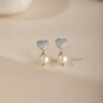 Heartfelt Harmony Gold & Diamond Drop Earrings,,hi-res view 1