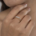 Radiant Duo Gold & Diamond Finger Ring,,hi-res view 2