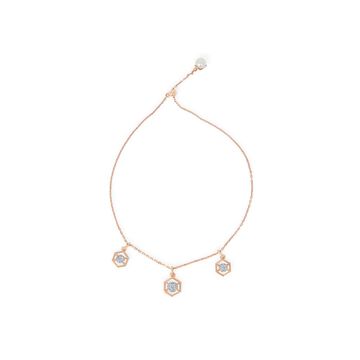14 KT Rose Gold Hexagon Diamond Bracelet