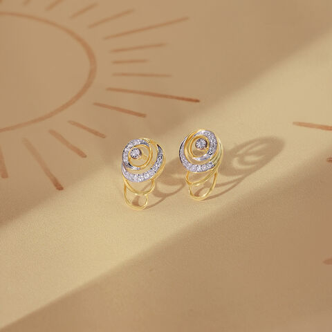 Solar Swirl Diamond Stud Earrings