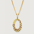 Glamorous Loop 14KT Dark Pink Sapphire Pendant,,hi-res view 3