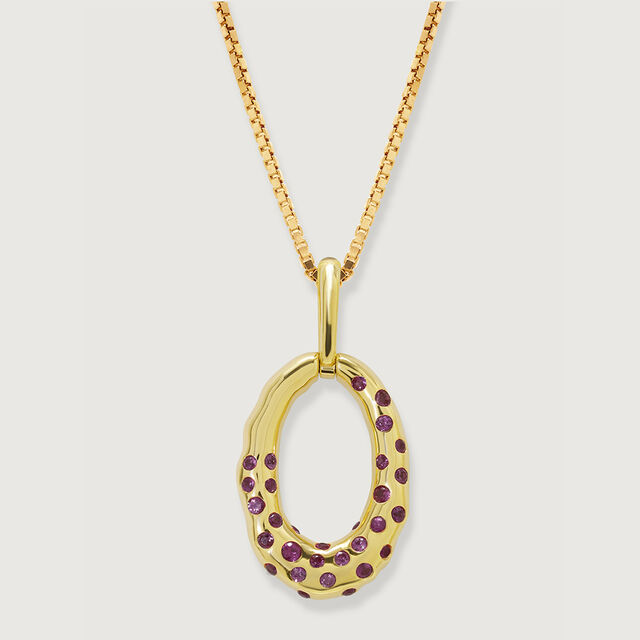 Glamorous Loop 14KT Dark Pink Sapphire Pendant,,hi-res image number null