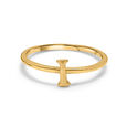 Letter I 14KT Yellow Gold Initial Ring,,hi-res view 4