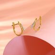 Gleaming Curve Diamond Hoop Earrings,,hi-res view 1