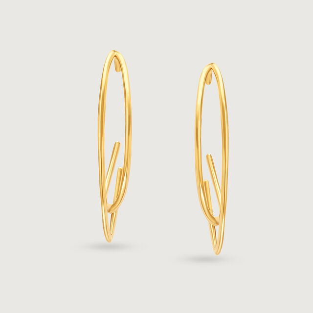 Eclipse Flare 14KT Hoop Earrings,,hi-res image number null