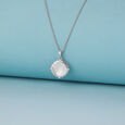 Mother of Pearl Moonlit Silver Necklace,,hi-res view 1