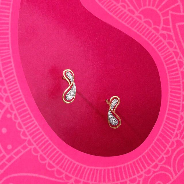 Spark Curl Diamond Stud Earrings,,hi-res image number null