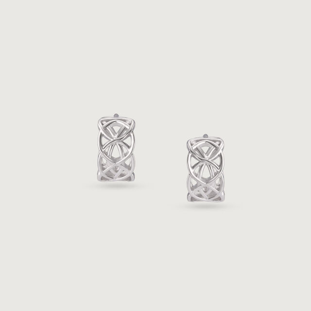 Edgy Maze Silver Earrings,,hi-res image number null